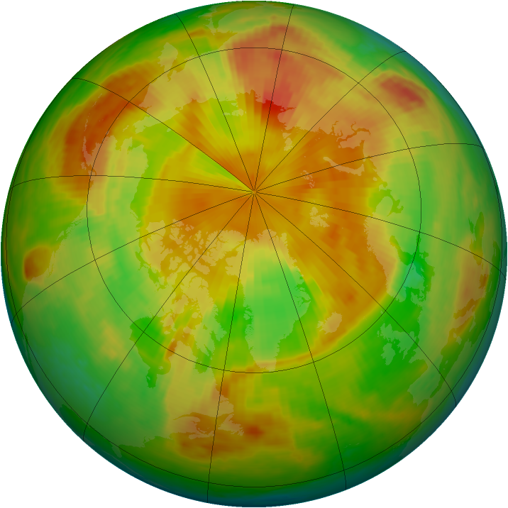 Arctic ozone map for 19 May 1998